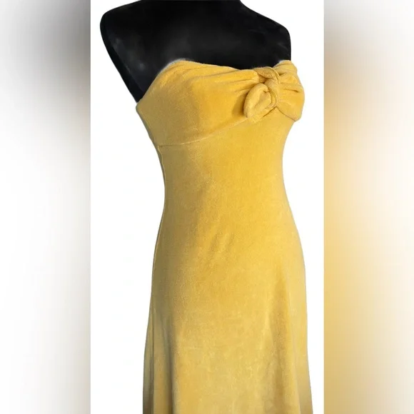 ❌SOLD❌Zimmermann Jeannie Terry Strapless Mustard Cotton-Blend Midi Dress Size XS - Picture 6 of 16